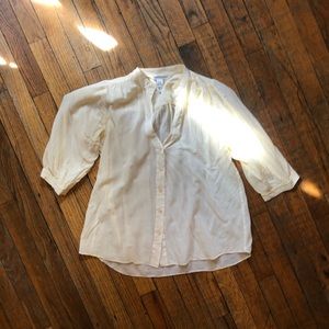 DVF silk/cotton popover blouse